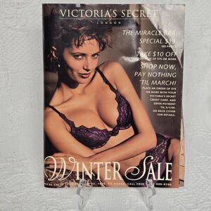 90s Vintage Victorias Secret London Mail Order Winter Catalog Bra Panties Dress